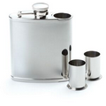 6 Oz. Shiny Stainless Steel Flask w/2-Piece (1 oz.) Stainless Steel Shooter